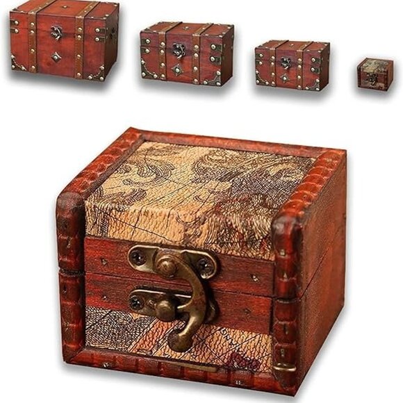 NEW Wooden Jewelry Box, Classical Wood Jewlery Box Jewelery Storage Box Case - Picture 4 of 9